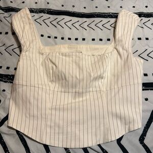 Wild Fable Cream Striped Crop Top